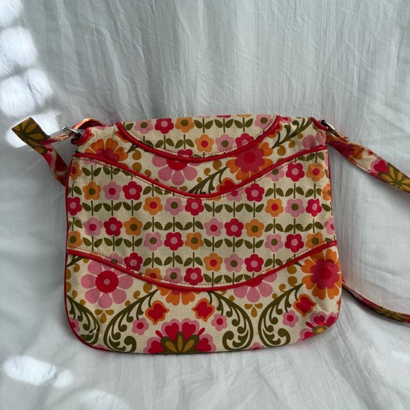 Vera Bradley Pink Floral Flower Pattern Large Crossbody Bag Purse and Wallet - Picture 3 of 8